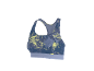 Sportbeha met blauw-geel patroon en racerback