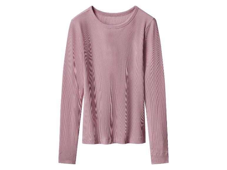 Geribbeld roze T-shirt met lange mouwen
