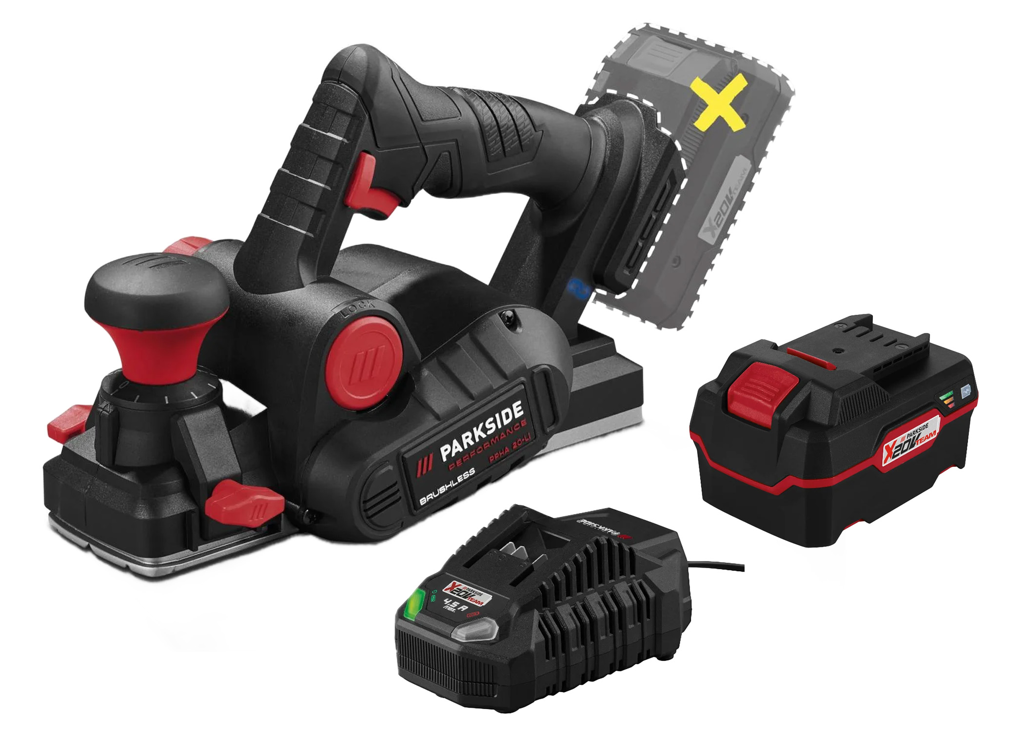 PARKSIDE PERFORMANCE Accu-schaafmachine 20 V met accu en lader afbeelding