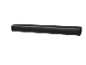 Zwarte soundbar met geperforeerd rooster en bedieningsknoppen bovenaan