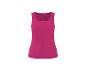 Fuchsia roze geribbelde tanktop met zichtbaar maatlabel.