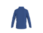 Blauw herenshirt met lange mouwen en kraag, achteraanzicht.