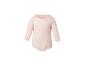 Roze romper met lange mouwen en drukknopen.