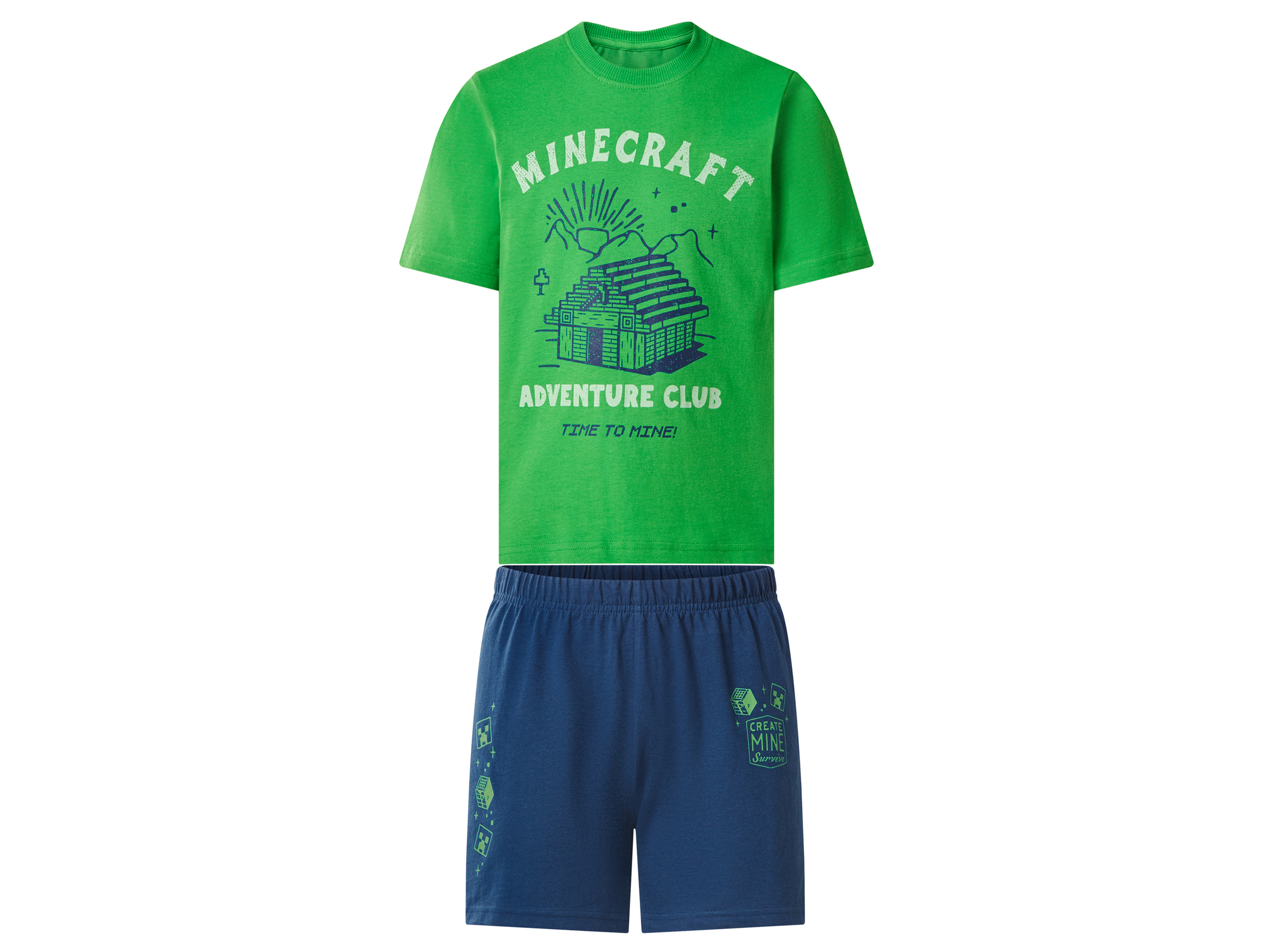 Kinder pyjama (Groen/donkerblauw, 158/164)