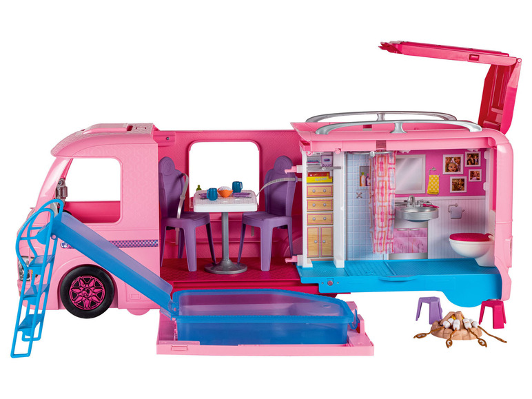 Ga naar volledige schermweergave: Barbie Super avonturen camper, uitklapbaar - afbeelding 1