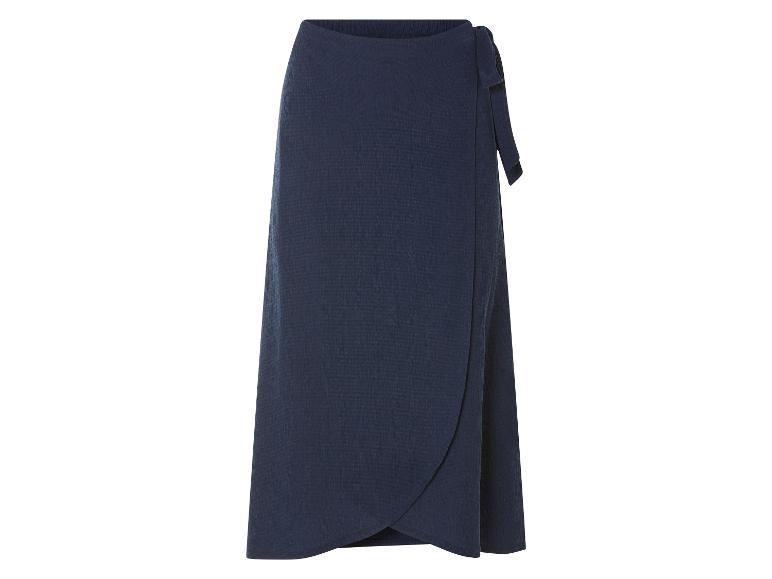 Lange donkerblauwe wikkelrok.
