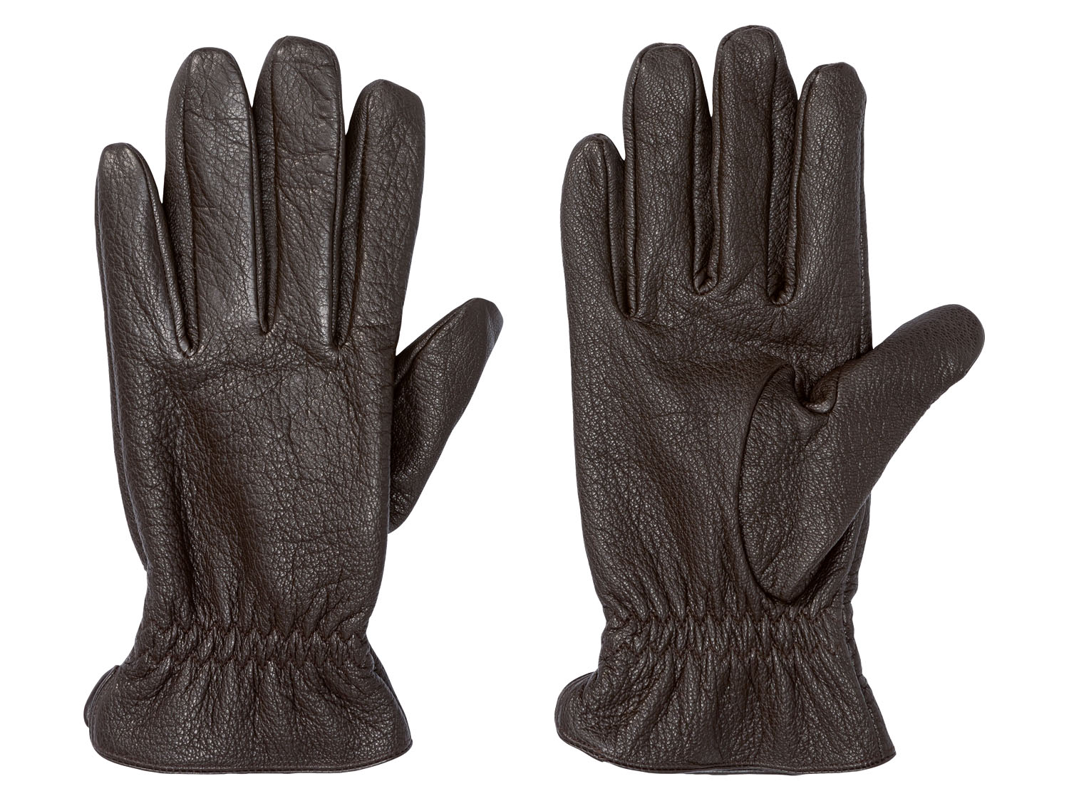 LIVERGY Heren lerenhandschoenen (8,5, Donkerbruin)