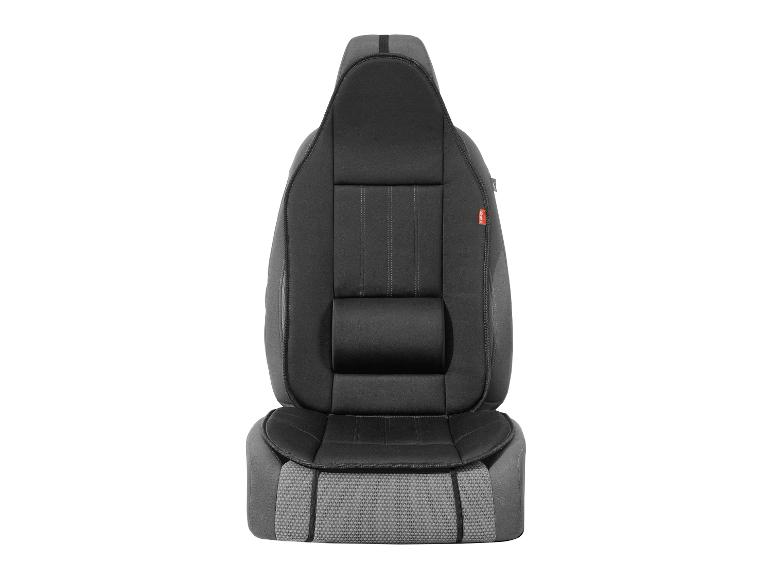 Zwarte en grijze autostoelhoezen.