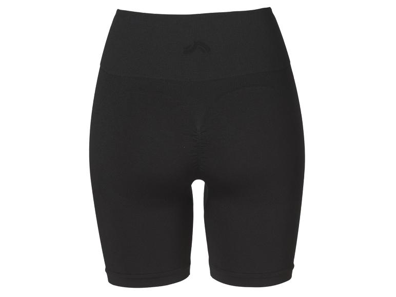 Zwarte naadloze sportshorts met hoge taille en scrunch-butt detail