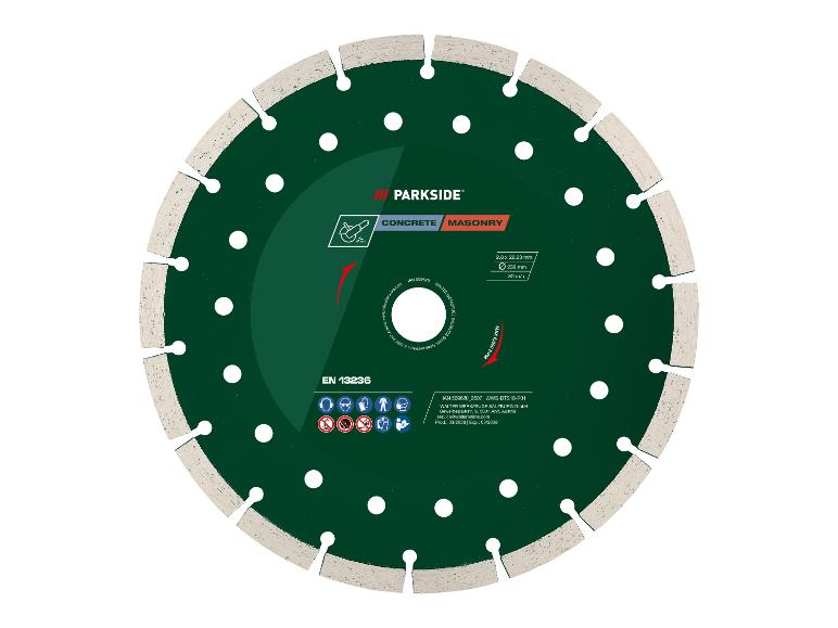 Diamantslijpschijf voor beton en metselwerk, 230 mm, max. 6600 tpm.