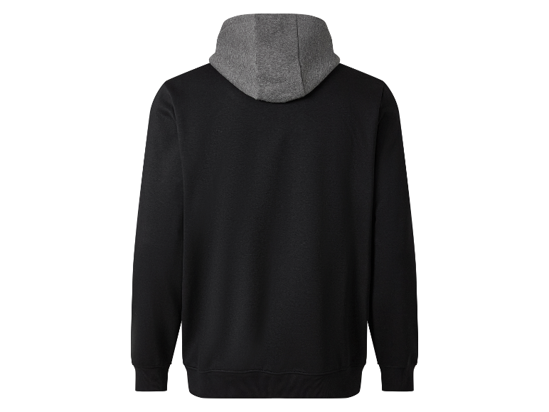 Zwarte heren hoodie met twee kleuren.