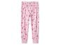 Roze kinderpyjamabroek met bloemenpatroon
