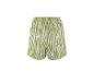 Dames shorts met groen-wit zebraprint.