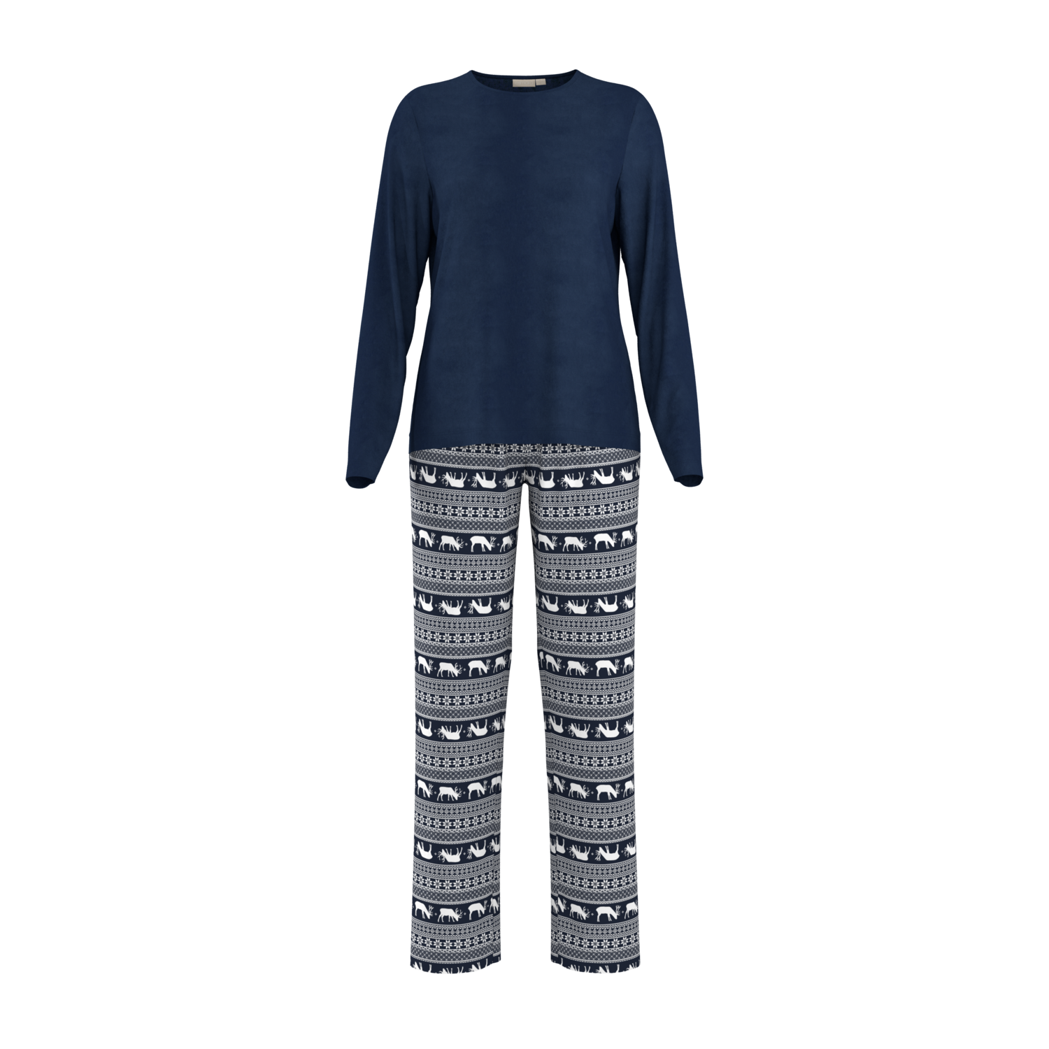 ESMARA Dames fleece pyjama (Marineblauw, L (44/46))