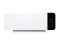 Moderne witte wandkachel met digitaal display dat 25 graden aangeeft