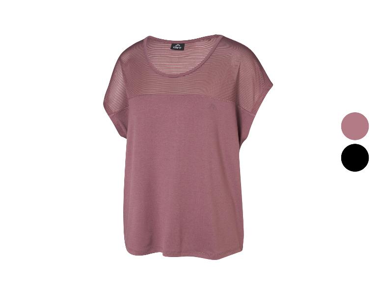 Roze sport-T-shirt met korte mouwen en transparante inzetstukken