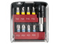 Parkside schroevendraaierset met T25, T20, T15, T10, PZ3, PZ2, PZ1 en PZ0 bits.