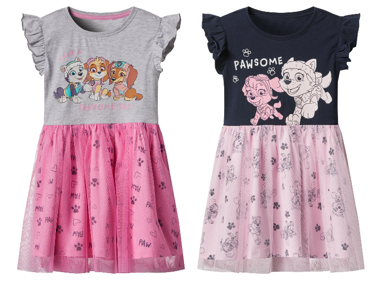 Twee Paw Patrol jurken voor meisjes.