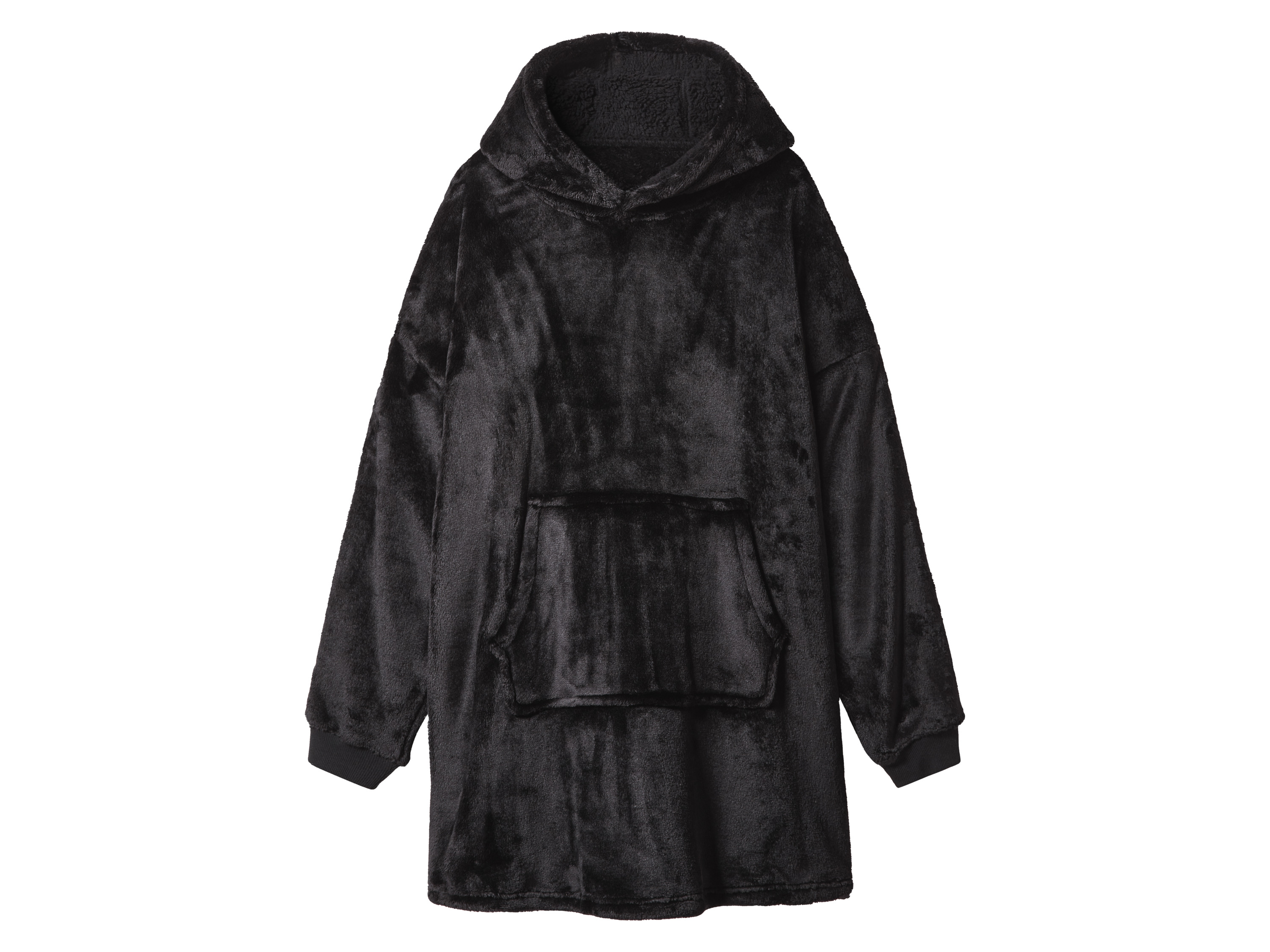 Pluche kersthoodie (Zwart, L/XL) afbeelding