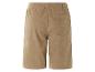 Beige corduroy shorts.