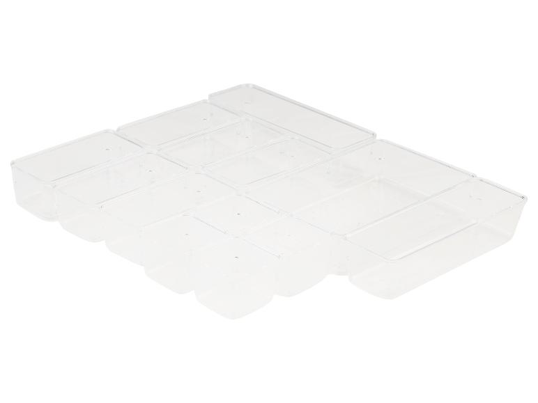 Set transparante opbergbakjes voor laden.