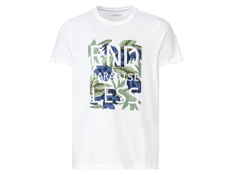 Wit T-shirt met 'Endless Paradise' print met bloemenmotief.