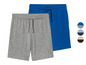 Twee paar korte broekjes voor jongens in grijs en blauw