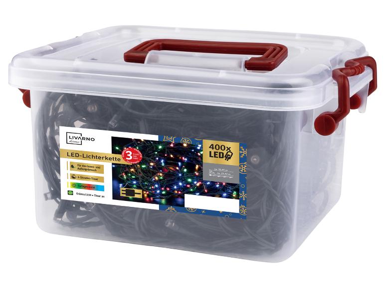 LIVARNO LED-lichtsnoer met 400 gekleurde LED's in een transparante container