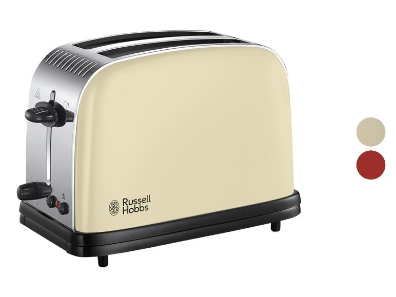 Een crèmekleurige Russell Hobbs broodrooster.