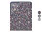 Grijs bloemen beddengoedset met kussens en dekbed, met designstalen.