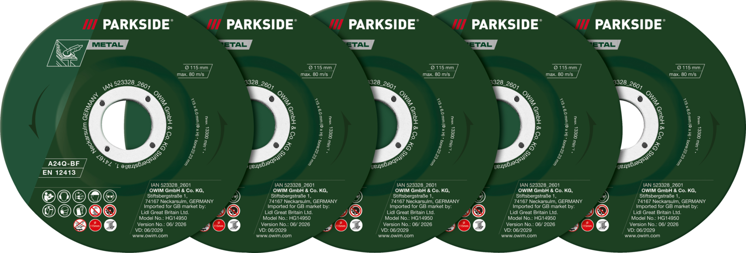 PARKSIDE Accessoires voor haakse slijper, Ø115 mm (Slijpschijven)