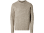 Heren beige trui met lange mouwen en ronde hals