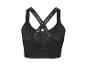 Zwarte Crivit sportbeha met gekruiste bandjes.