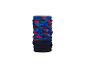 Multifunctionele nekwarmer met bergpatroon in blauw en rood