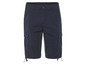Donkerblauwe cargo shorts met trekkoord.