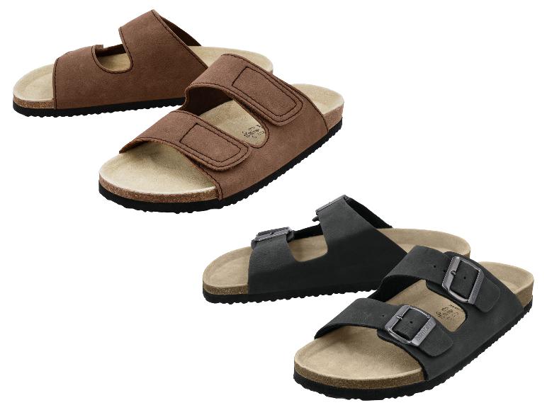 Bruine en zwarte sandalen met bandjes en gespen