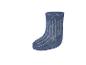 Blauwe sok met witte strepen