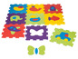 Vloerpuzzel met dieren en voertuigen voor baby's en peuters.
