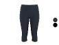 Donkerblauwe dames capri shorts met zwarte kleuropties