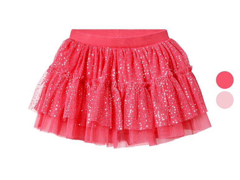 Roze glitter tutu rok met twee kleurstaaltjes.