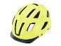 Heldergeel fietshelm met vizier.