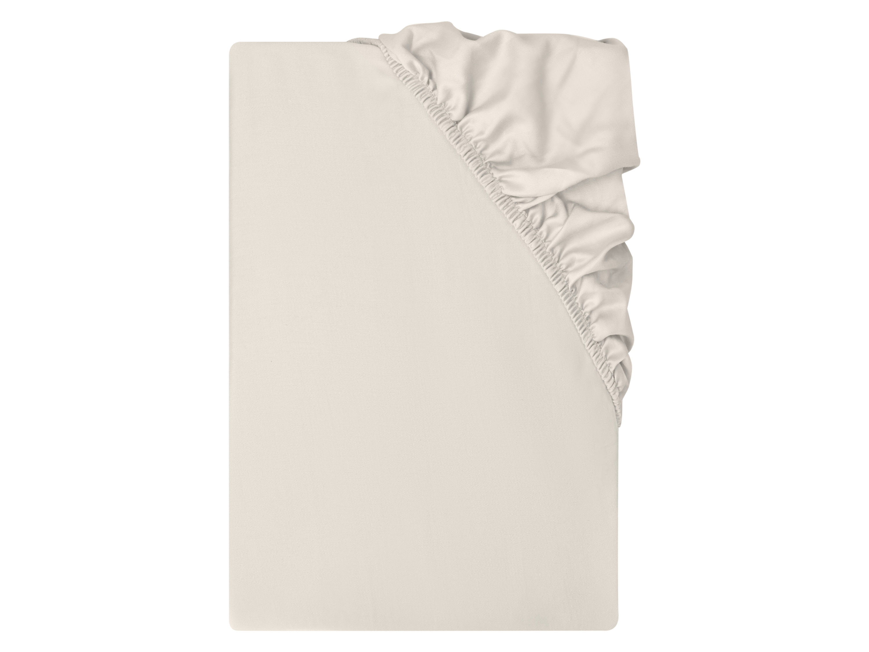LIVARNO Katoen satijn hoeslaken 140-160 x 200 cm (Beige)
