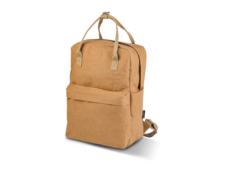 Een bruine rugzak van Topmove, gemaakt van papierachtig materiaal.