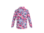 Shirt met lange mouwen en een kleurrijk vossen- en bloemenpatroon.