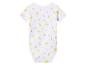 Witte baby romper met giraffen-, regenboog- en bloemenprint.