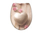 Toiletzitting met een hartvormig design en roze rozen
