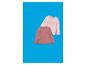 Twee kinderlongsleeves, lichtroze en donkerroze, op een blauwe achtergrond.