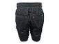 Zwarte herenshort met elastische tailleband en gele stiksels op de achterzakken.