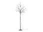 LED-lichtboom met zwarte takken en warmwitte lampjes, op een witte achtergrond.