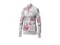 Ski-top met lange mouwen met een retro zwart-witprint en fuchsia details.